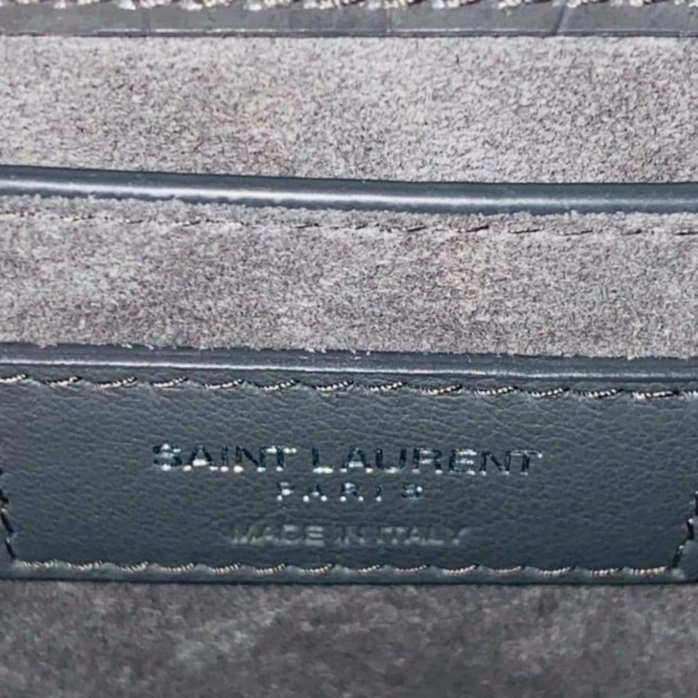 YSL SUNSET Medium Croc black Crossbody Brand New - Picture 12 of 15